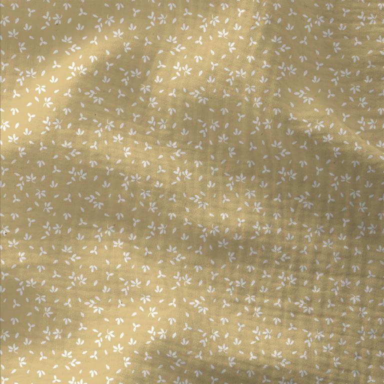 Double Gaze Gaufrée Imprimée Azoli Blé / Blanc Mat