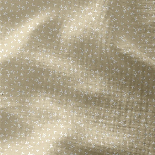 Double Gaze Gaufrée Imprimée Azoli Lin / Blanc Mat