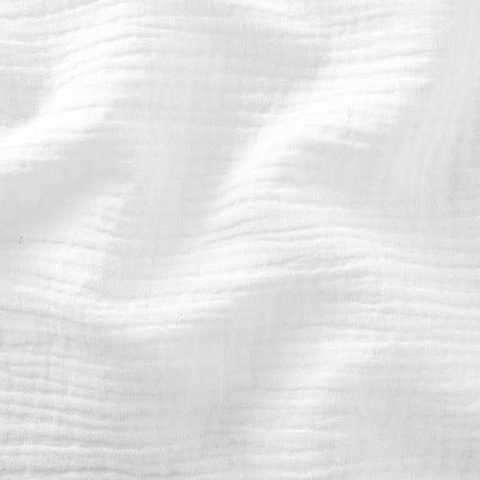Double Gaze Gaufrée Unie Blanc Optique