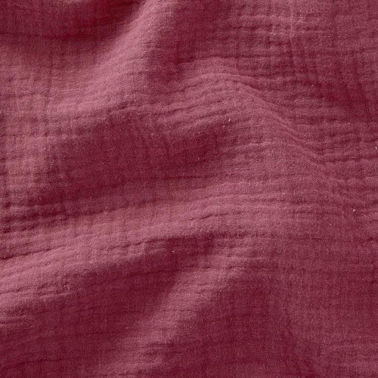 Double Gaze Gaufrée Unie Framboise