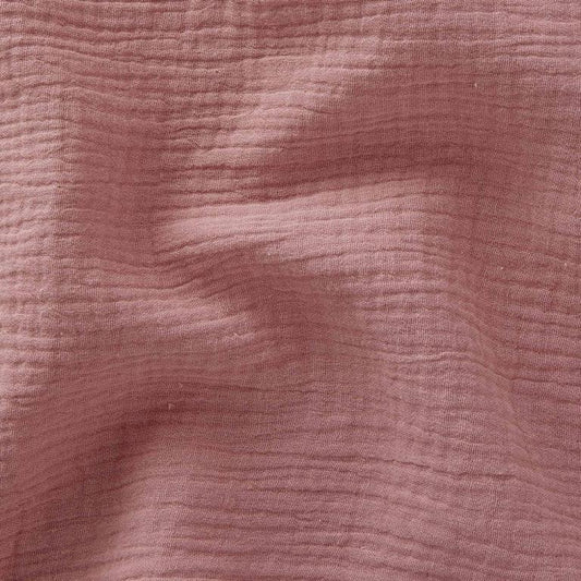 Double Gaze Gaufrée Unie Rose Thé