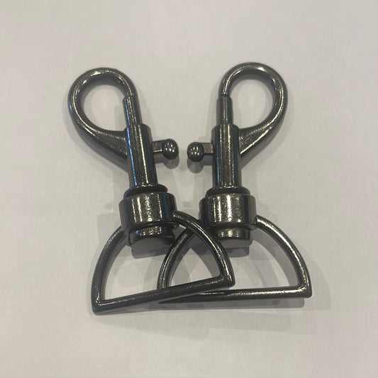 Mousqueton en métal pivotant 25mm base Demi anneaux
