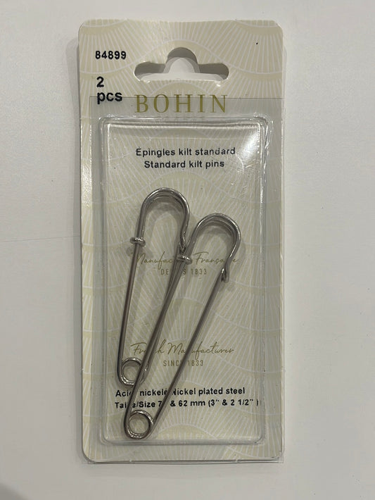 Epingles kilt Standard Nickelé 2 pièces BOHIN