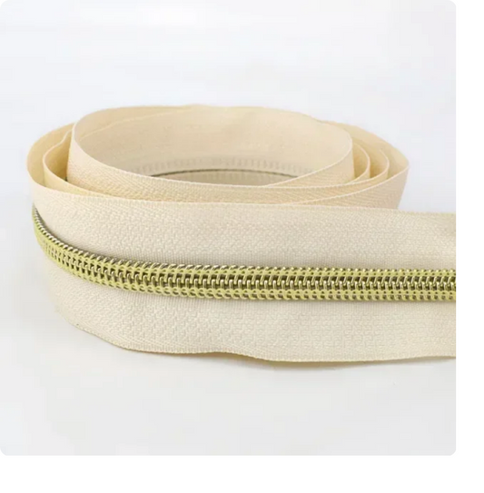 Fermeture Éclair au Mètre 5mm Nylon Ecru Maille Or