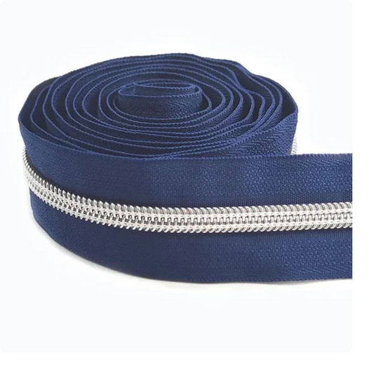 Fermeture Éclair au Mètre 5mm Nylon Marine Maille Argent