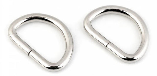 Anneau métal en D 25mm Argent
