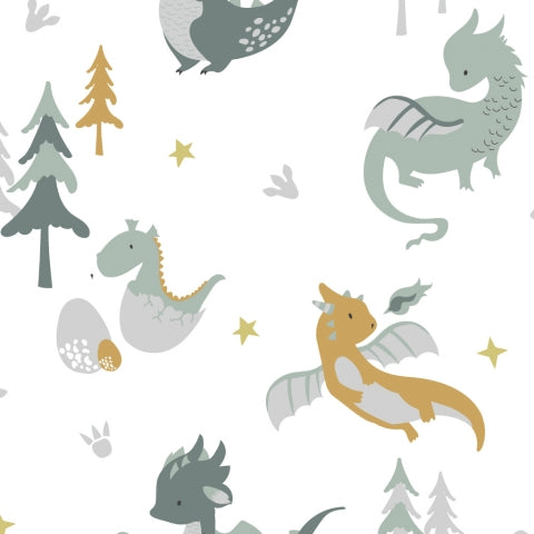 Tissu Doudou Imprimé Boréal Bébé Dragon