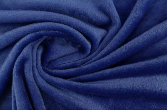 Tissu Doudou Fin Polaire Flanel Uni Bleu Marine