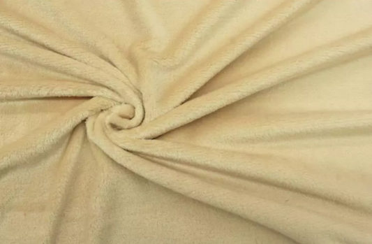 Tissu Doudou Fin Polaire Flanel Uni Beige