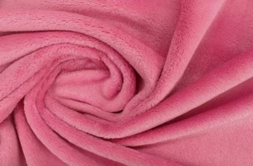 Tissu Doudou Fin Polaire Flanel Uni Corail