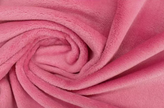 Tissu Doudou Fin Polaire Flanel Uni Corail
