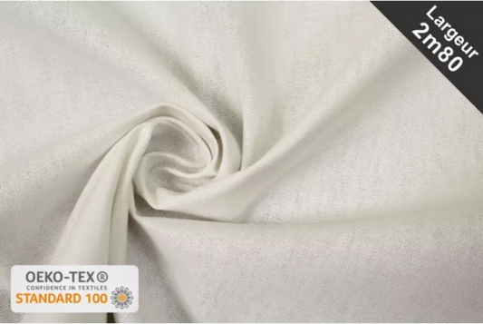 Tissu LAURENT Demi-natté Blanc