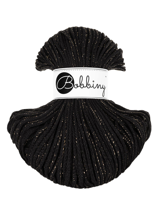 ✨ Corde tressée en coton – Golden Black
