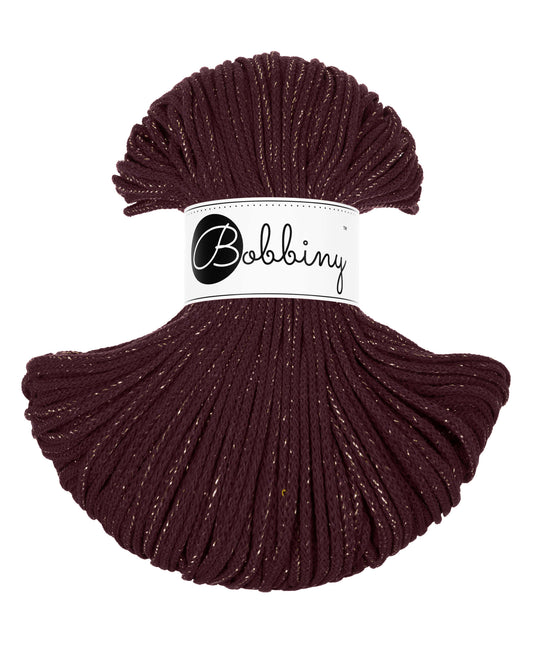 🌟 Corde tressée en coton – Golden Burgundy