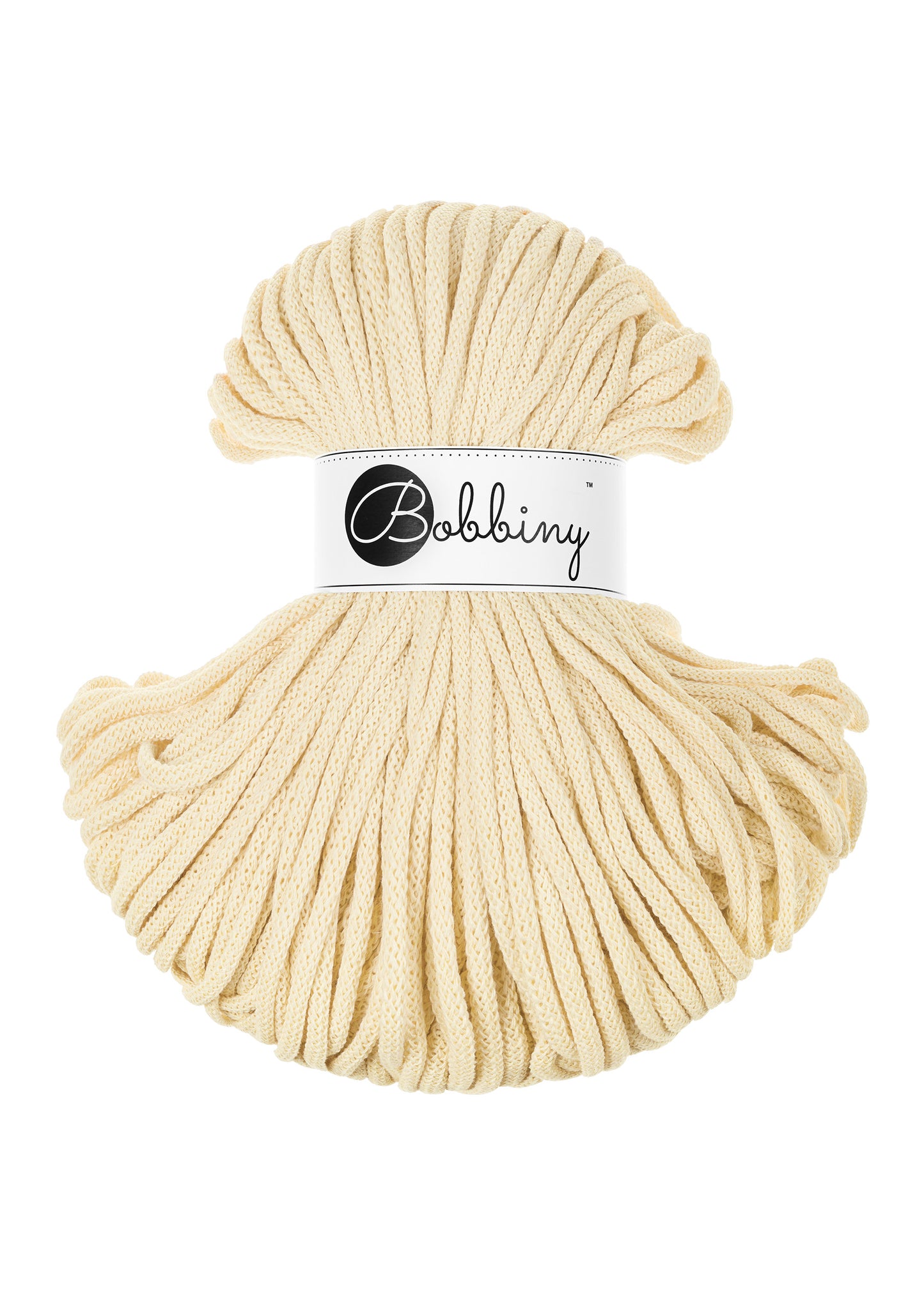 Corde tressée en coton 5mm coloris Butter Yellow – Les Fées Crochett’