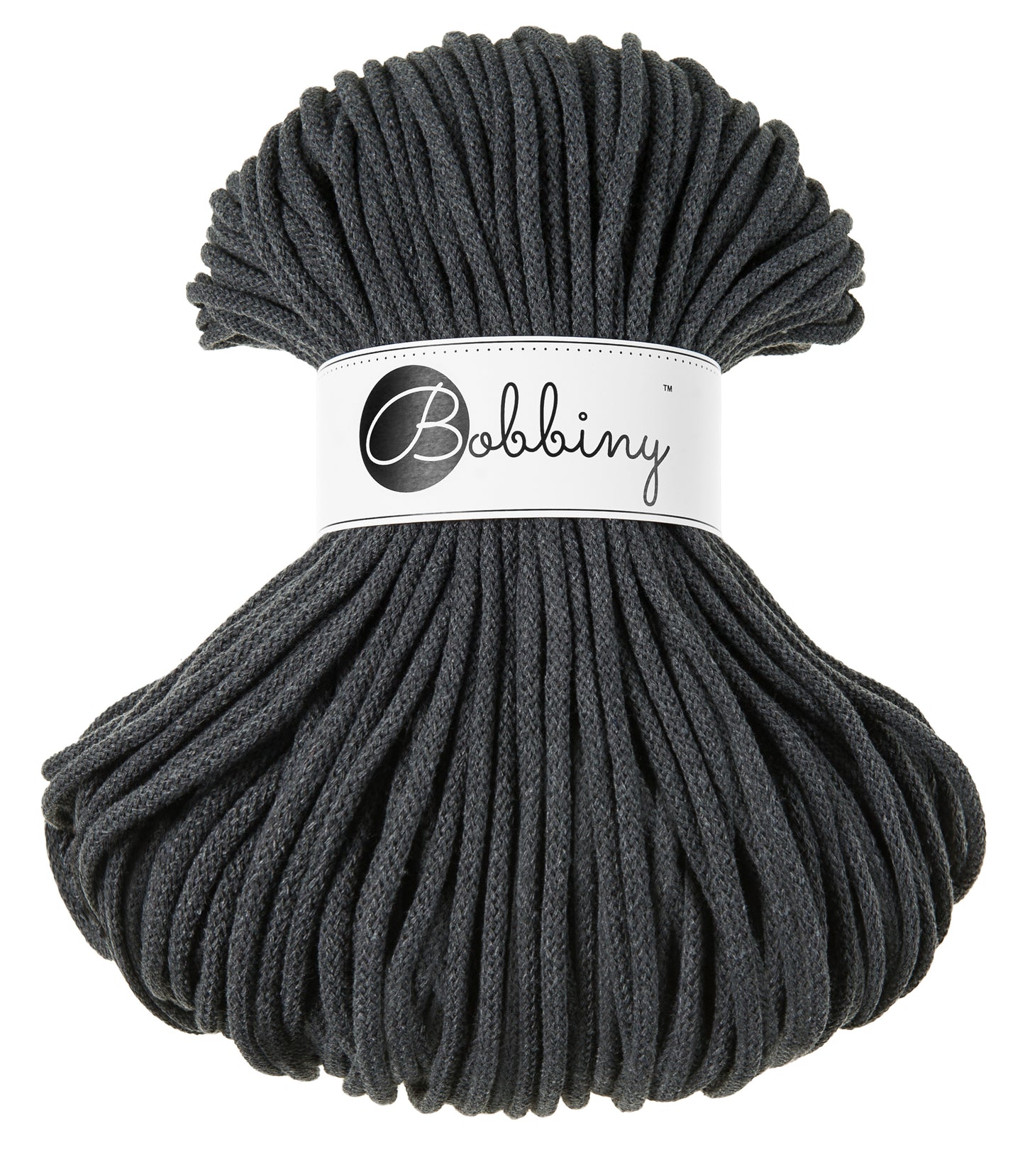 Corde tressée en coton 5mm coloris Charcoal – Les Fées Crochett’