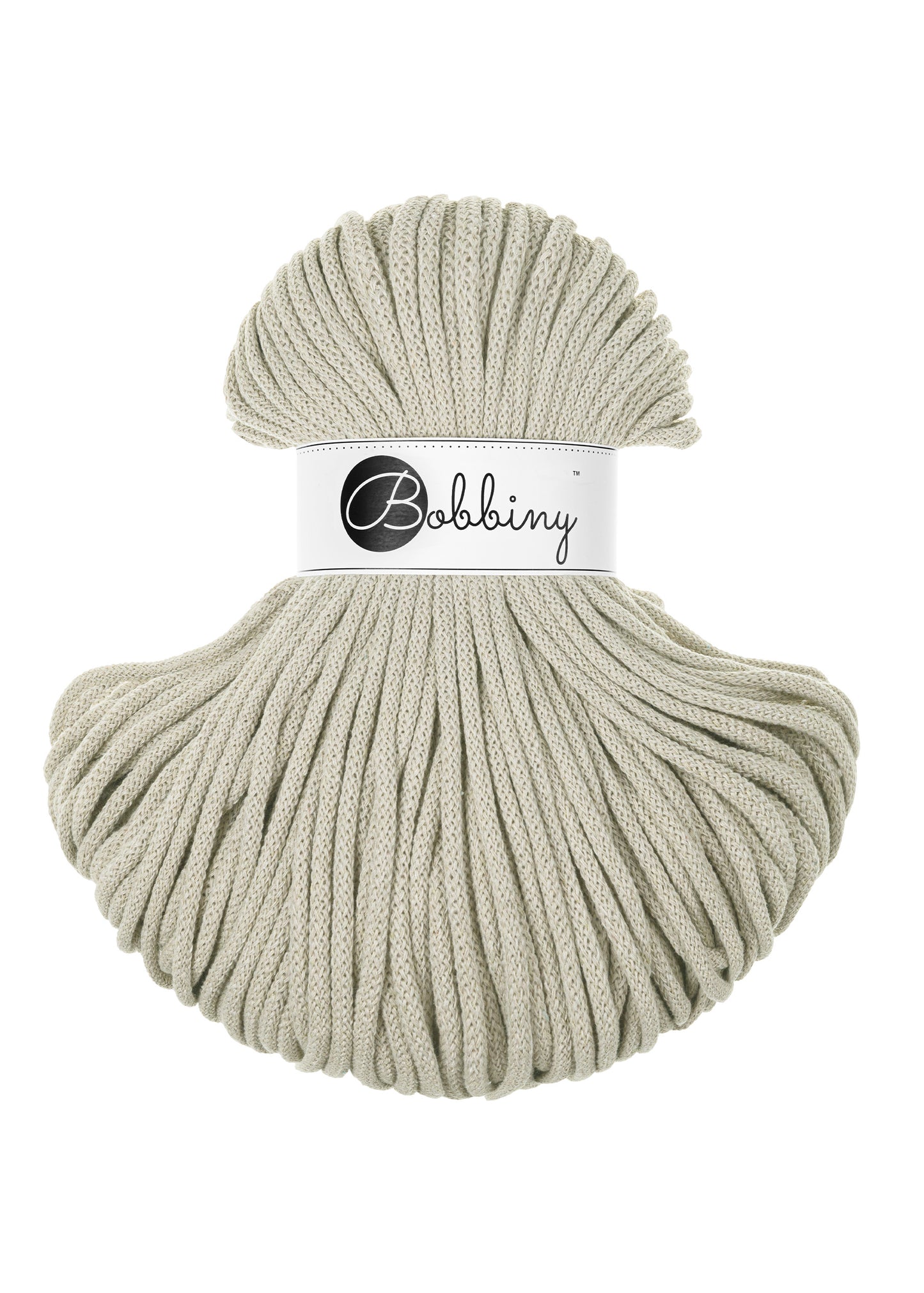 Corde tressée en coton 5mm coloris Pale Olive– Les Fées Crochett’