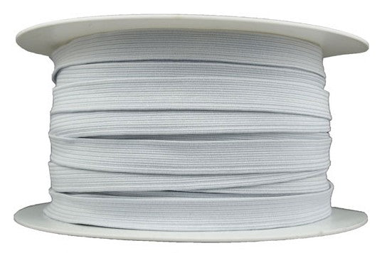 Elastique plat 8 gommes 6mm BLANC